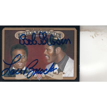 BOB GIBSON & LOU BROCK 2012 AUTOGRAPHED ST. LOUIS CARDINALS HOF WORLD CHAMPIONS