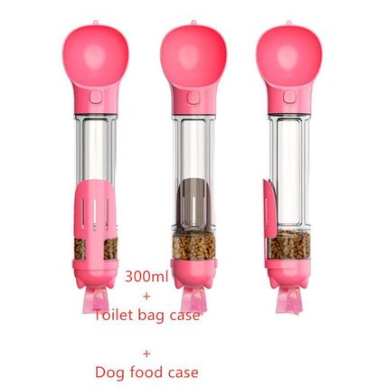 3 In 1 Portable Pet Water Bottle Feeder & Garbage Bag Storage – Outdoor Travel H