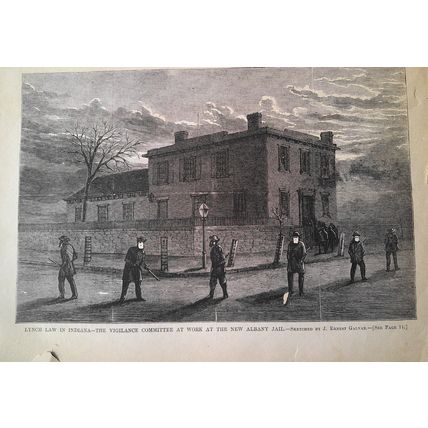 1869 Lynch Law in Indiana - Vigilantes at Albany Jail - Harper's Weekly original