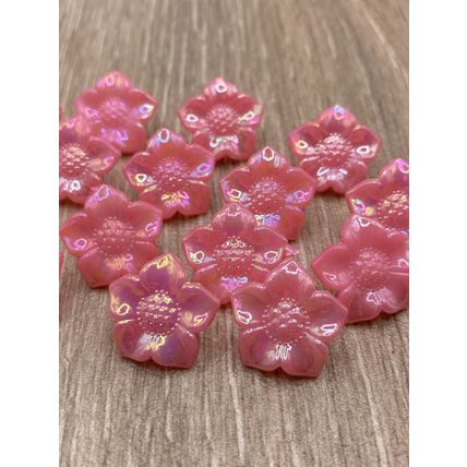 17mm Pink Shank Buttons ABS Flower Cardigans Crochet knitting Sewing Crafts