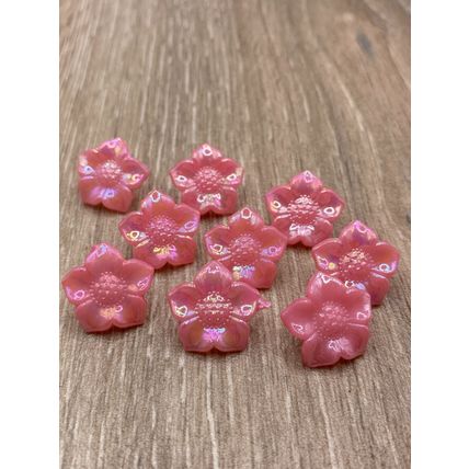 17mm Pink Shank Buttons ABS Flower Cardigans Crochet knitting Sewing Crafts