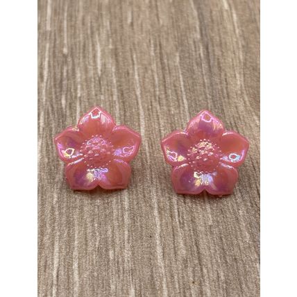 17mm Pink Shank Buttons ABS Flower Cardigans Crochet knitting Sewing Crafts