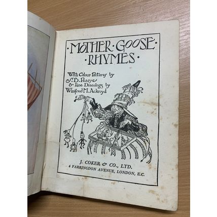 1932 "MOTHER GOOSE RHYMES" ILLUSTRATED FICTION LARGE HARDBACK BOOK (P4)