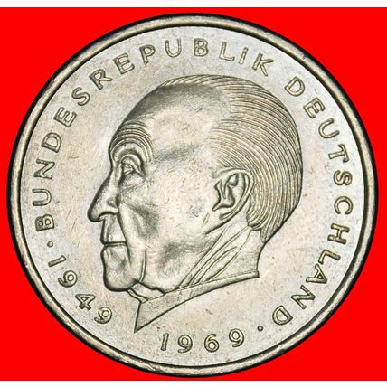 ⰆADENAUER (1876-1967):GERMANY★2 MARKS 1972J I+A+r1! HAMBURG★LOW START★NO RESERVE