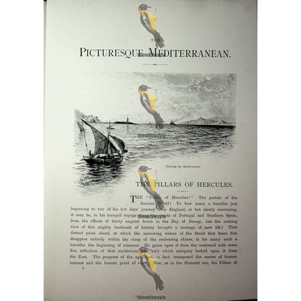 Entering The Mediterranean, Pillars Of Hercules, Book Illustration (Print), 1890