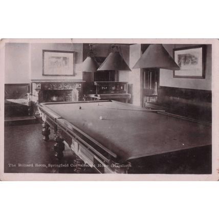 Horsforth Springfield Convalescent Home Billiard Room Yorkshire Postcard