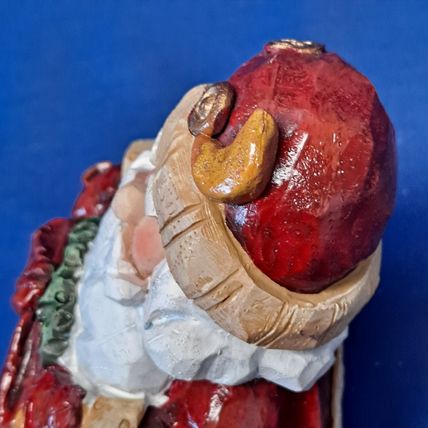 SANTA CLAUS Christmas STOCKING HOLDER Mantel Hanger Wreath Hook Resin