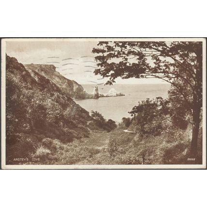 Anstey's Cove, Torquay, Devon, c.1940s - Valentine's Postcard