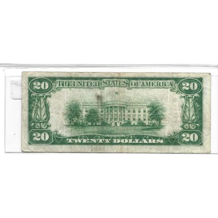 1929 US Bank of Boston $20.00 Bill VF