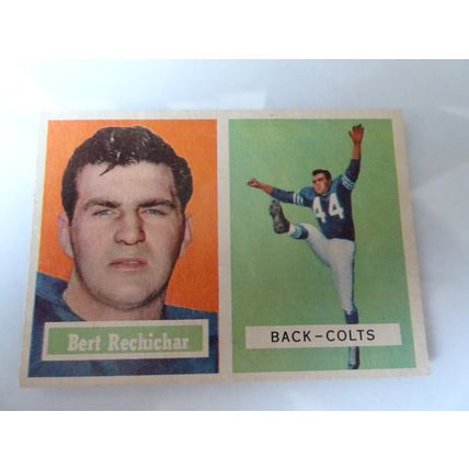 1957 Topps Football Card # 041 Bert Rechichar Very Good (3) Baltimore Colts