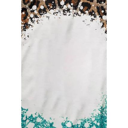 Light Blue Bleached Leopard Tie-dye Print Tank Top