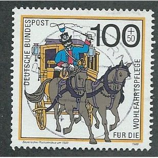 GER 1989 100pf +50 'CHARITY - POSTAL DELIVERIES' FINE USED (EBID43-211)