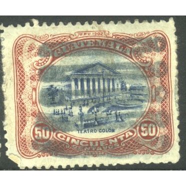 Guatemala 1902 - SG123a - 50c blue/brown - Columbas Theatre - used