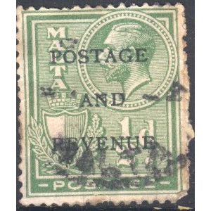 Malta 1928 - SG175 - ½d green (postage & revenue) - KGV - used