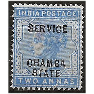 Chamba (ICS) 1887 O5 2a Ultramarine SERVICE Mounted Mint . ..