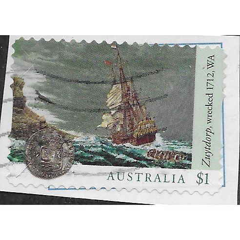 AUS 2017 $1.00 (S/A) 'SHIPWRECKS -ZUYTDORP' ON PAPER FINE USED (EBID25-840)
