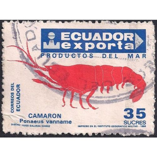 ECUADOR, Lobster, blue 1986, S35