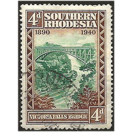 Southern Rhodesia 1940 SG58 4d Green & Brown (remainders) Fine Used .. ..