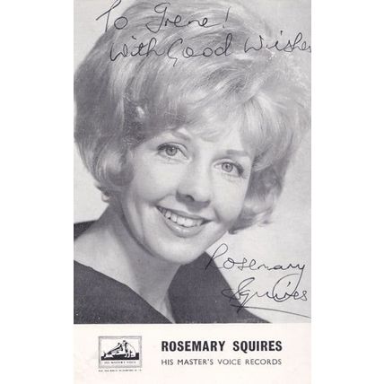 Rosemary Squires HMV LP Card DOUBLE Hand Signed Photo