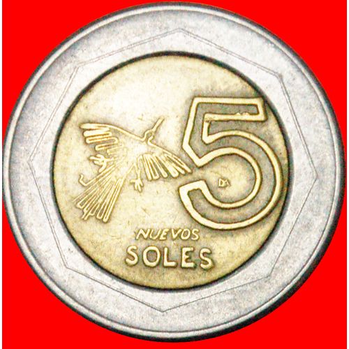 NAZCA CONDOR: PERU ★ 5 NEW SOLS 1994 BIMETALLIC! LOW START ★ NO RESERVE!