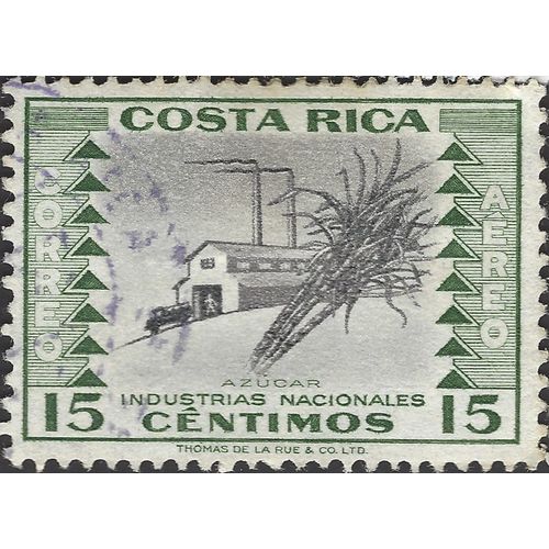 COSTA RICA, Sugar Industry, green-blue 1954, 15cent