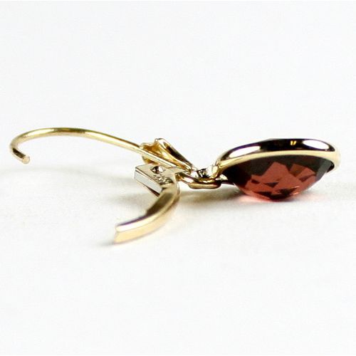 Mozambique Garnet, 14K Gold Leverback Earrings, E001