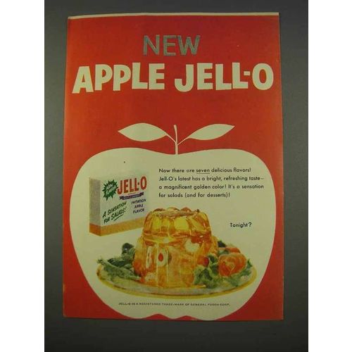 1955 Apple Jell-O Gelatin Dessert Ad
