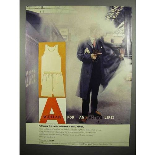 1958 Acrilan Clothes, Underwear Ad - For an Active Life