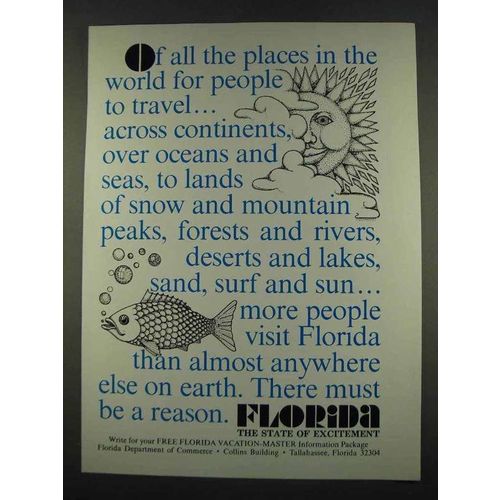 1974 Florida Tourism Ad - Of All The Places in World