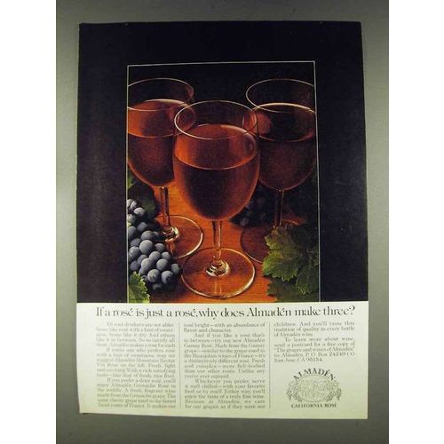 1978 Almaden Rose Wine Ad - Grenache, Gamay