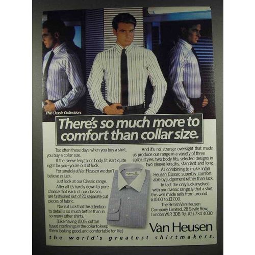 1983 Van Heusen Classic Collection Shirts Ad - Comfort