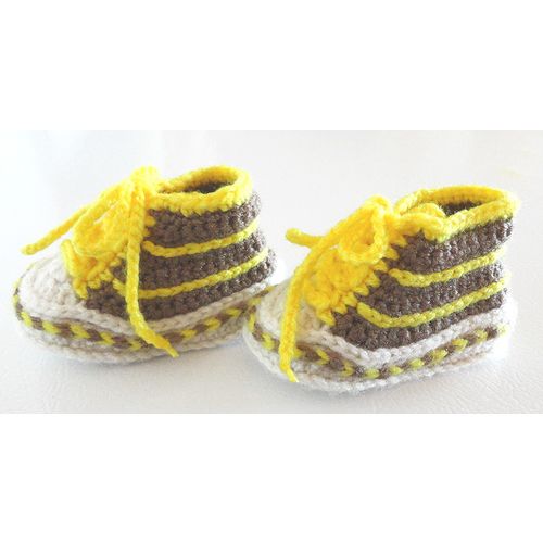 Baby booties #B018 crochet converse trainers shoes 5 - 7 months