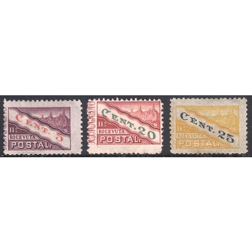 San Marino 1945 - SGP309/311/312 - 5c/20c/25c - Parcel Post x 3 - MH