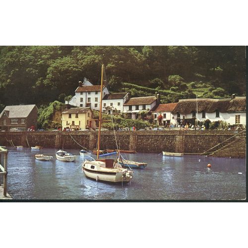 Vintage PC c1962 - Lynmouth Harbour and Mars Hill, Lynmouth, Devon