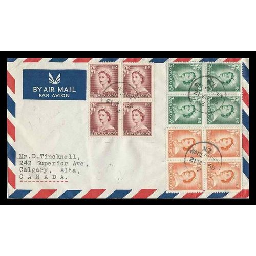 New Zealand, Air Mail combo Wadestown cancel 1955 to Canada