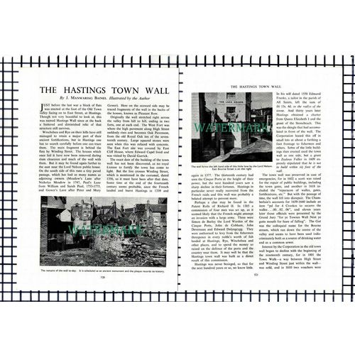 Hastings Sussex Town Wall - 1955 Article / Print