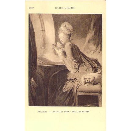 Fragonard The Love Letter Postcard unused VGC