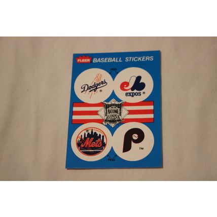 1989 Fleer Philles Team History Stickerback w/4 more various TEAM LOGO Stickers