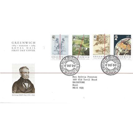 1984 Greenwich Meridian Illustrated FDC GREENWICH CDS .
