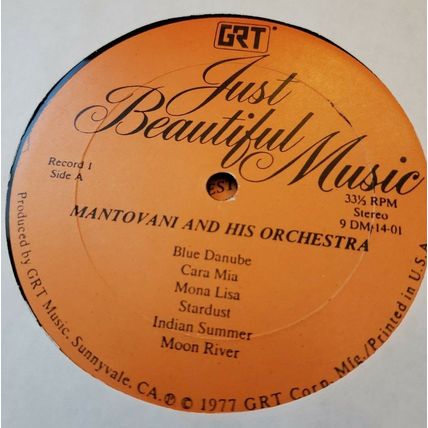 Just Beautiful Music 4 Record Set +1 Mantovani Chacksfield Black Winterhalter