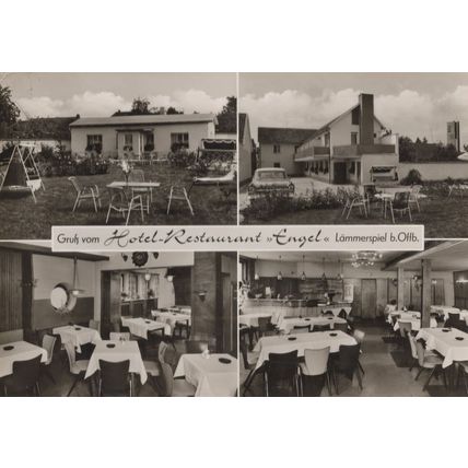 Engel Restaurant Lammerspiel Hotel German Real Photo Postcard