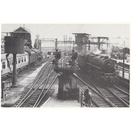 LMS 4-6-0 Royal Scot 46155 44687 Lancer Manchester Train Station Postcard