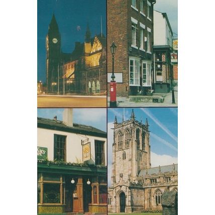 Rochdale Lancashire Co-Op Museum Town Hall Toad Lane Church Postcard