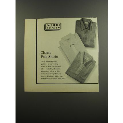1953 A. Kuehnert Amho Knit Polo Shirts Advertisement