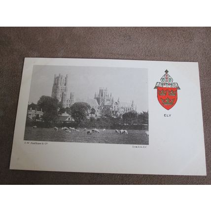 Early C.W Faulkner Postcard - Ely Cathedral, Cambridgeshire - Heraldry interest