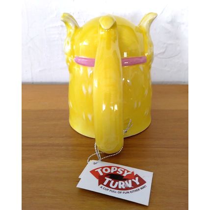 Topsy Turvy Yellow Chick 14 Oz. Ceramic Mug 2012 Easter Spring Animal - NWT