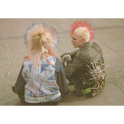 Soldiers Of Destruction 1980s Punk Rock Jacket Mohican Postcard