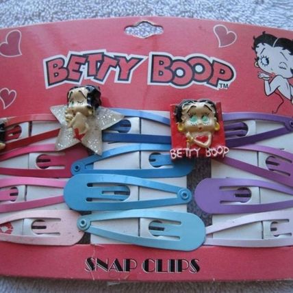 24 Colorful Betty Boop Snap Hair Clips Plastic Decorative Figures Sparkly Star