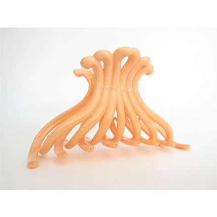 Large peach orange acrylic hair claw clip for medium thick hair
