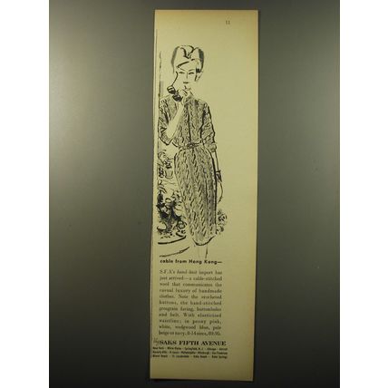 1960 Saks Fifth Avenue Dress Advertisement - cable from Hong Kong